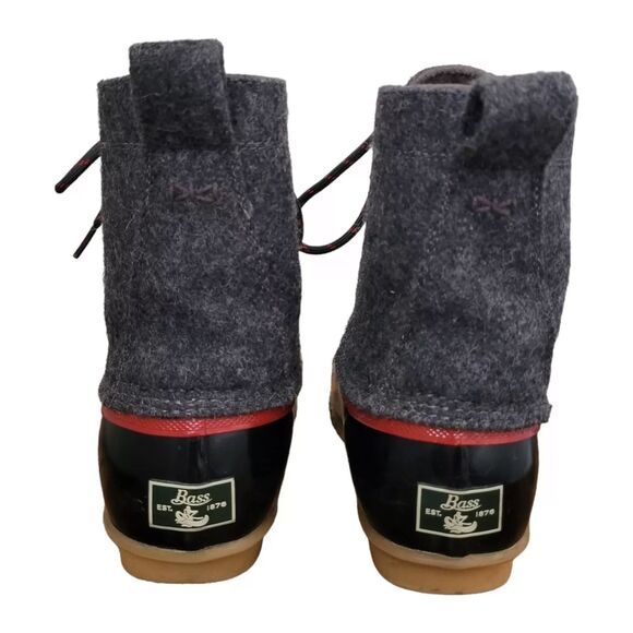 GH Bass & Co Harlequin Duck Boots Womens 6 Gray Wool Lace Up Ankle Rain Outdoor - Picture 6 of 10